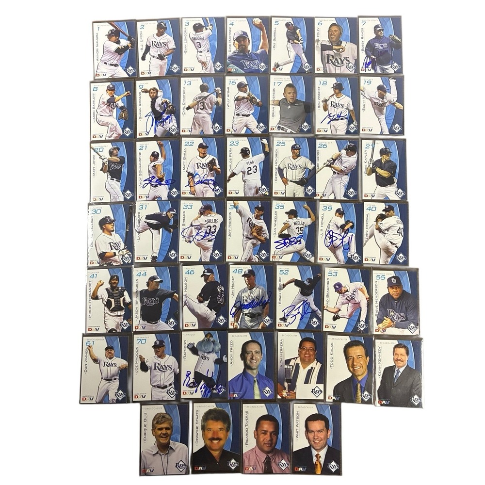 Tampa Bay Rays Disabled American Veterans DAV 2009 SGA 46 Cards- 11 Autographed